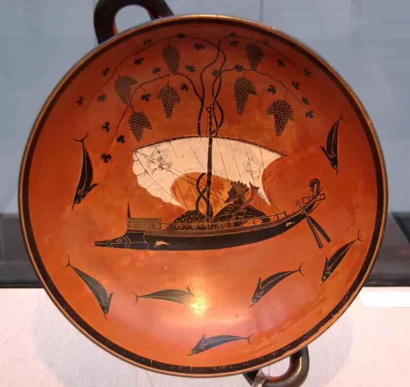 Ajax and Achilles playing dice (amphora) by Exekias