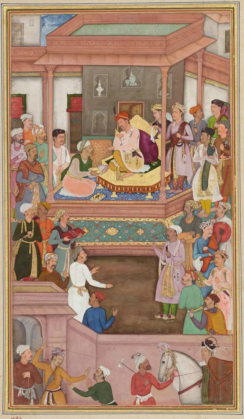 Akbarnama and court manuscript painting by Basawan