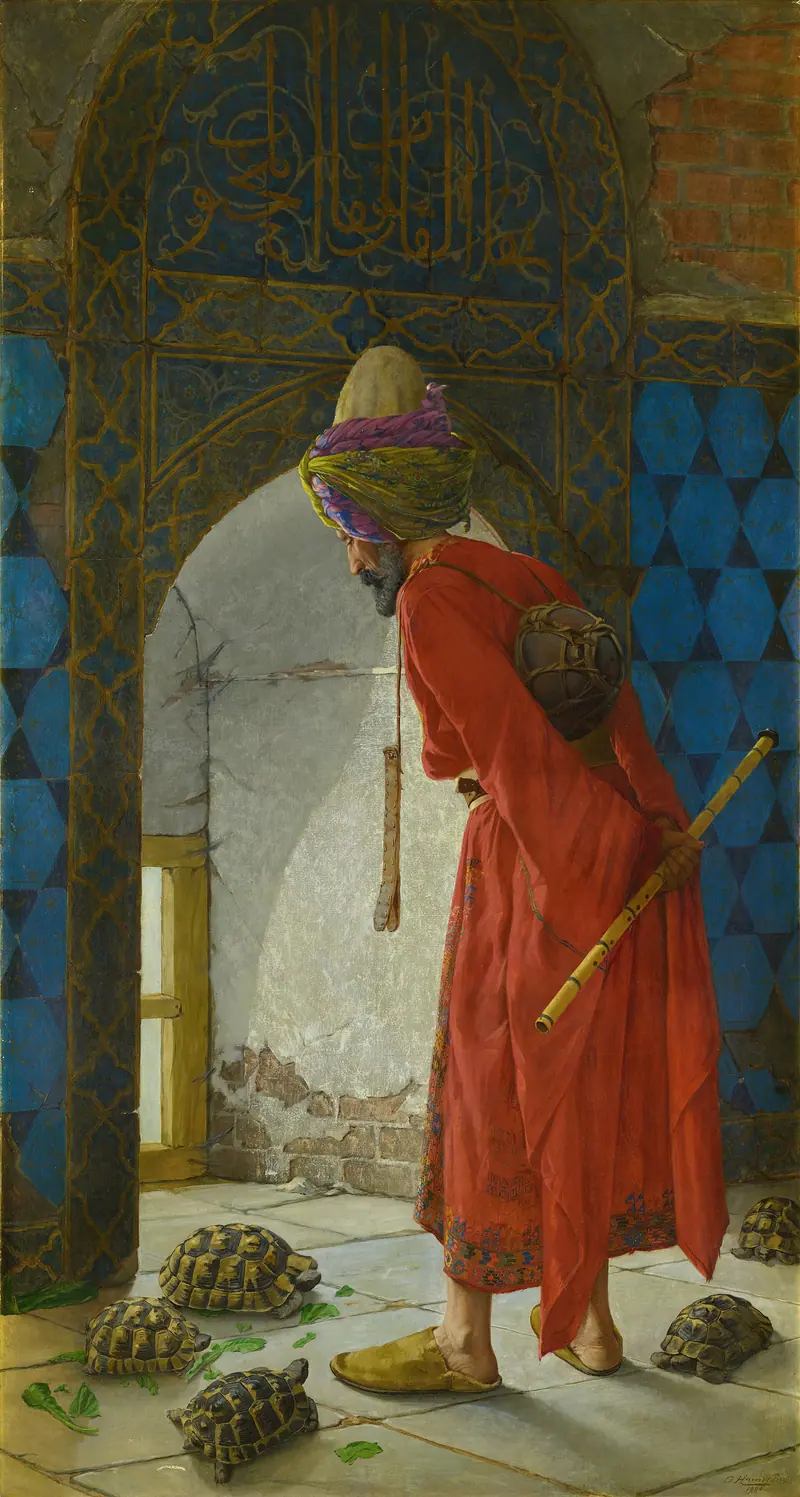 Orientalist-academic canvases and museum founding by Osman Hamdi Bey